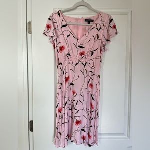 Pink floral mini dress